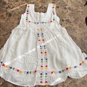 Lola + the Boys White Dress with Colorful Star Accents